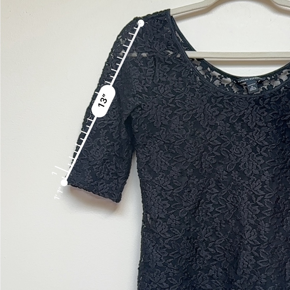 Banana Republic Stretch Black Lace Top Size Medium - Picture 6 of 8